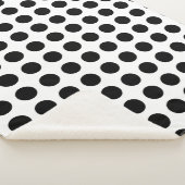 白黒大サイズ水平水玉模様 シェルパブランケット (3/4)