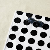 白黒大サイズ水平水玉模様 ビーチタオル (インサイチュ)