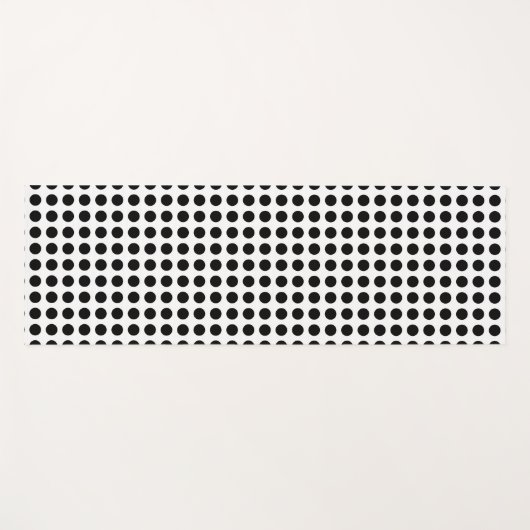 白黒大サイズ水平水玉模様 ヨガマット (正面(横))