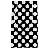 白黒大サイズ水玉模様 スモールペーパーバッグ (正面)