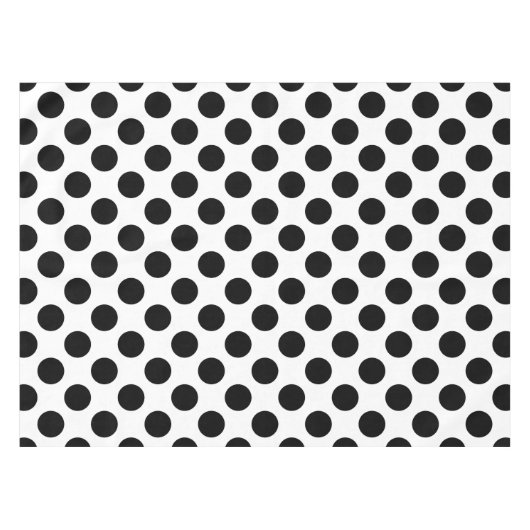 白黒大サイズ水玉模様 テーブルクロス (正面(横))