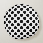 白黒大サイズ水玉模様 ラウンドクッション (裏面)