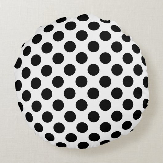 白黒大サイズ水玉模様 ラウンドクッション (裏面)