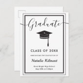 白黒大モダン学院卒業 案内ポストカード (正面/裏面)