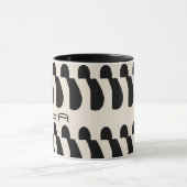 白黒大型抽象芸術長方形模様 マグカップ (中央)