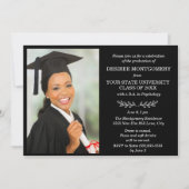 白黒大学写真卒業 招待状 (正面)