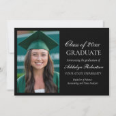 白黒大学写真卒業 案内状 (正面)