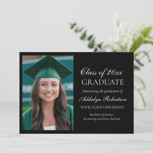 白黒大学写真卒業 案内状 (スタンド正面)