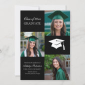 白黒大学写真卒業 案内状 (正面)