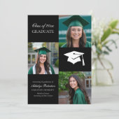 白黒大学写真卒業 案内状 (スタンド正面)