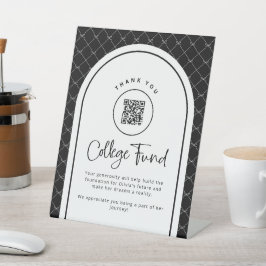 白黒大学基金QRコード台座標識 台座サイン