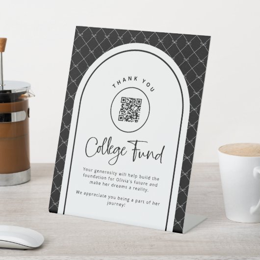 白黒大学基金QRコード台座標識 台座サイン (インサイチュ)