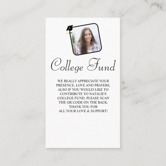 白黒大学基金QR卒業 エンクロージャーカード (裏面)