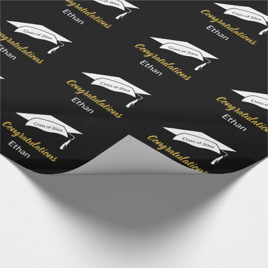 白黒大学院生おめでとう ラッピングペーパー (コーナー)