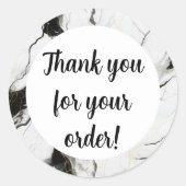 白黒大理石ありがとう ラウンドシール (正面)