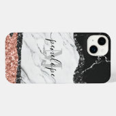 白黒大理石とグリッター iPhoneケース (裏面横)