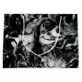 白黒大理石の質の液体のペンキの芸術 ラージペーパーバッグ (正面)