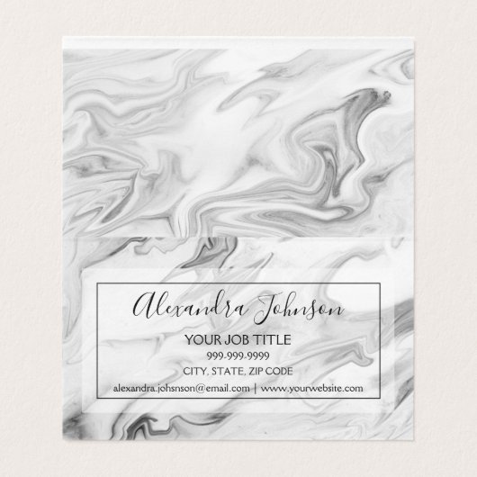 白黒大理石の髪とメイクアップ 名刺 (内部フラット)