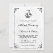 白黒大理石イスラム教メンディ式 招待状 (正面)