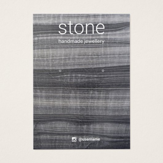 白黒大理石イヤリングジュエリー表示カード (正面)