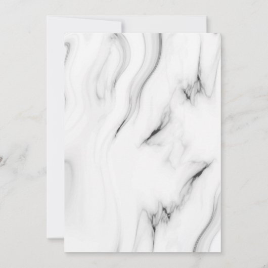 白黒大理石エレガントスクリプト結婚式の招待 招待状 (裏面)