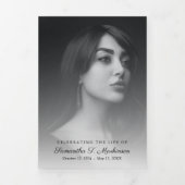 白黒大理石エレガント葬式 三つ折りプログラム (カバー)