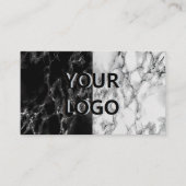 白黒大理石カスタム製名刺テンプレート 名刺 (正面)