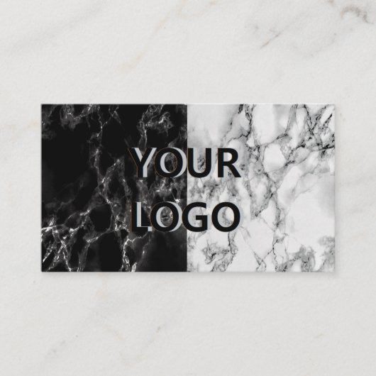 白黒大理石カスタム製名刺テンプレート 名刺 (正面)