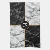 白黒大理石キッチンタオルカスタムレター キッチンタオル (縦)