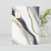 *~白黒大理石ゲートAR66 RSVP QR 結婚s 招待状 (スタンド正面)