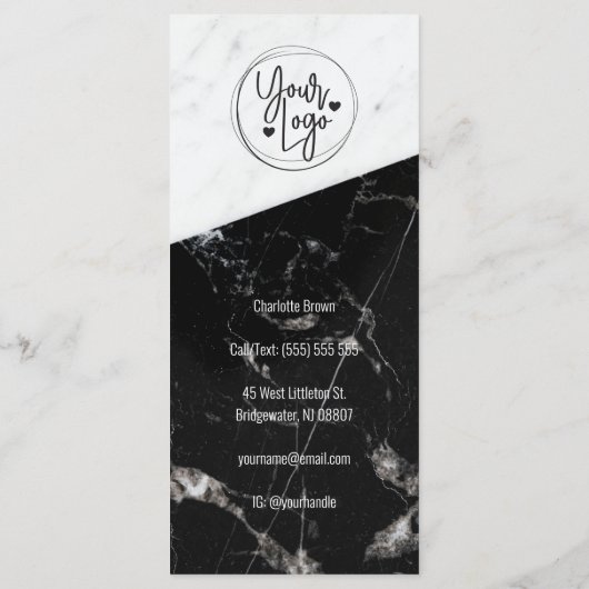 白黒大理石サロンビジネス価格表 メニュー (裏面)