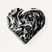 白黒大理石スタイルハートスパイラルノート ノートブック (正面)