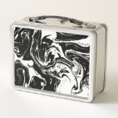 白黒大理石スタイルメタル弁当箱 メタルランチボックス (裏面)