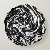 白黒大理石スタイル丸枕 ラウンドクッション (裏面)