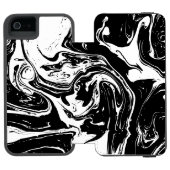 白黒大理石スタイルiPhone 6ウォレットケース Incipio iPhoneウォレットケース (フォリオ Open)