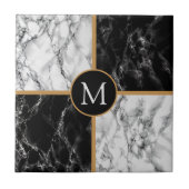 白黒大理石セラミックタイルパーソナライズされた タイル (正面)