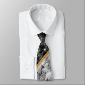 白黒大理石ネックタイとカスタム文字付き ネクタイ (タイ)