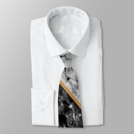 白黒大理石ネックタイパーソナライズされたレター ネクタイ (タイ)
