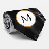 白黒大理石ネックタイパーソナライズされたレター ネクタイ (ロール)