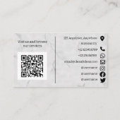 白黒大理石ハウスクリーニングサービス 名刺 (裏面)