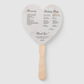 白黒大理石ハートエレガントウェディングプログラム ハンドファン (裏面)