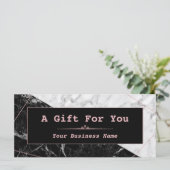 白黒大理石バラ金ゴールドギフト証明書 (スタンド正面)