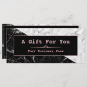 白黒大理石バラ金ゴールドギフト証明書 (正面/裏面)