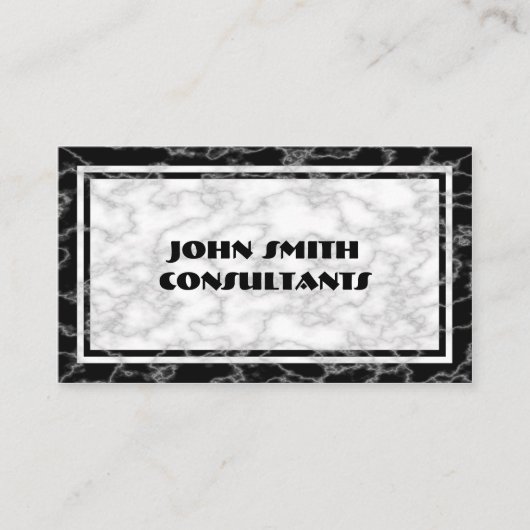 白黒大理石パターン名刺 名刺 (正面)