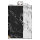 白黒大理石パーソナライズされたモノグラムフラスコ フラスク (裏面)