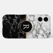 白黒大理石パーソナライズされたiPhoneケース Case-Mate iPhoneケース (裏面 (横))