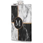 白黒大理石フラスコカスタムあなたの手紙 フラスク (左)