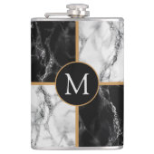 白黒大理石フラスコカスタムあなたの手紙 フラスク (正面)