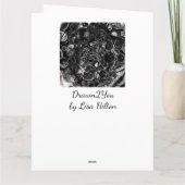 白黒大理石フルフィルドアートハッピーバースデー カード (裏面)