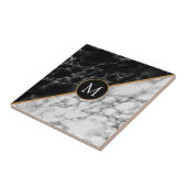 白黒大理石付きモノグラムフェイクセラミックタイル タイル (側面)